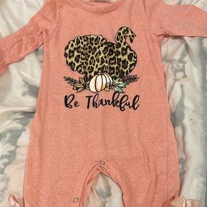 6-12 month long sleeve romper worn once for pictures
